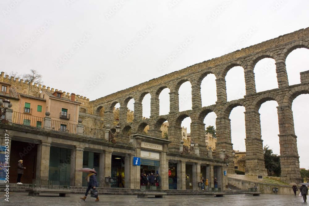 Roman Aqueduct in Segovia, Spain	
