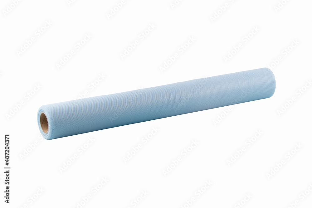 Tulle roll. Greek Tulle 5 meter roll isolated on white background. Flower packaging materials. Tulle roll. Greek Tulle 5 meter roll isolated on white background. Flower packaging materials.