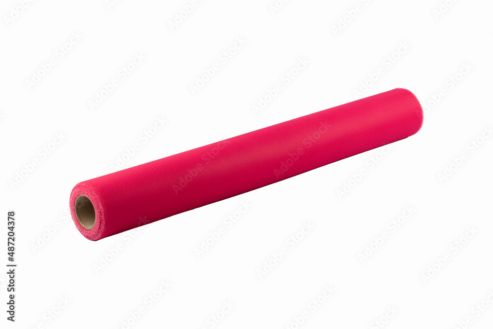 Tulle roll. Greek Tulle 5 meter roll isolated on white background. Flower packaging materials. Tulle roll. Greek Tulle 5 meter roll isolated on white background. Flower packaging materials.