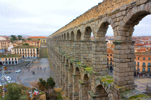 Roman Aqueduct in Segovia, Spain 