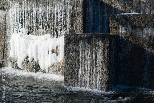 Artificial waterfall in the park