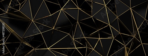 Abstract black wave paper c...