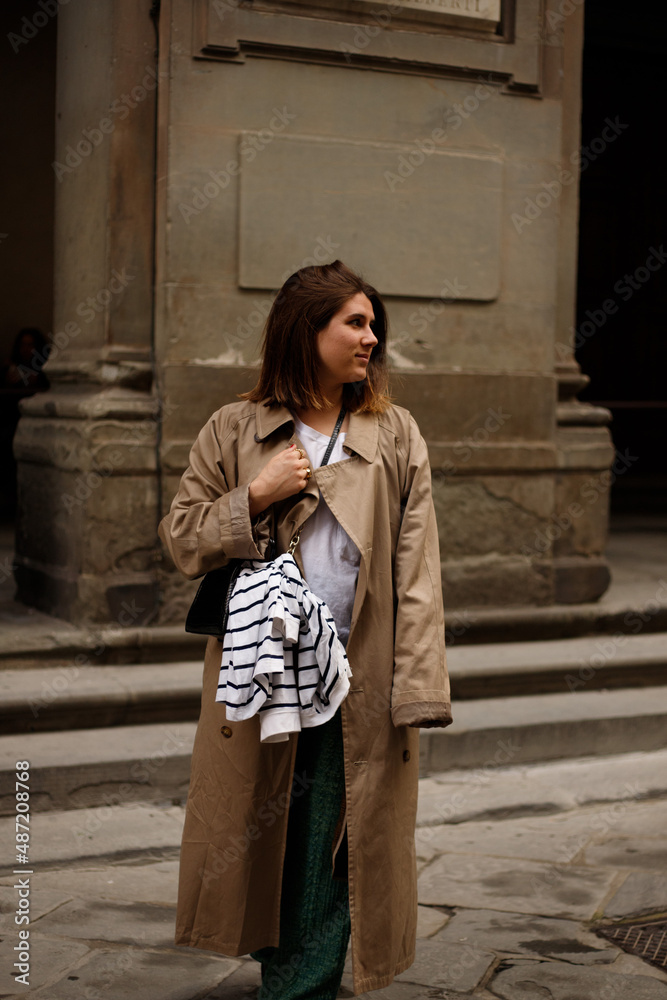 portrait of a fashion young woman in the street portrait of a fashion young woman in the street