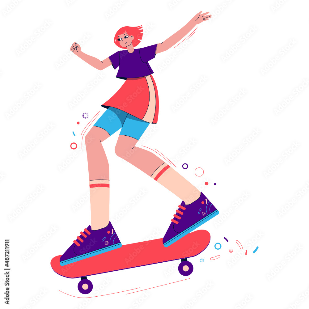 Skateboarding Girl