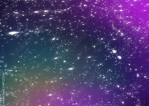 Stars illustration galaxy glitter galaxy on mutlicolor  background  photo
