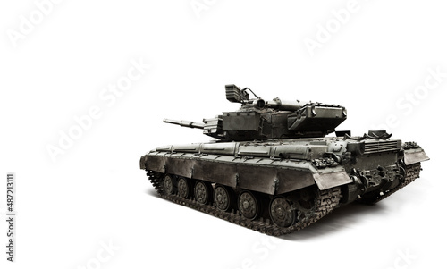 Ukainian heavy armored tank on an isolated background.