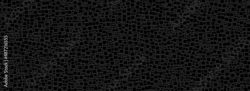 Geometric abstract 3d pattern of squares, decorative embossed black background, unique grunge texture for banner, design for cover, wallpaper, website, flyer, book, business card.