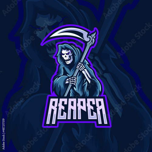 reaper skull mascot esport logo design