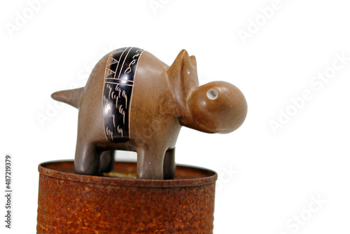 Εκτύπωση καμβά soapstone hippo,handmade from africa