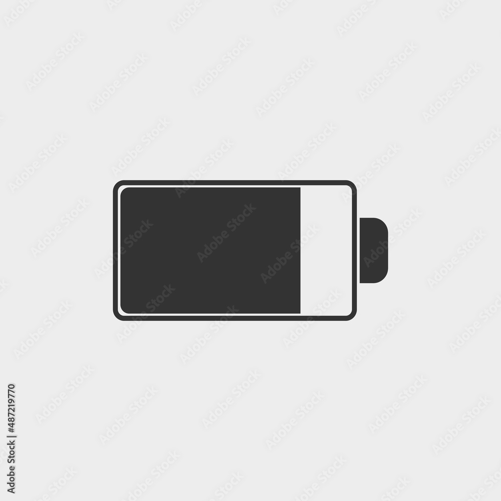 Battery life vector icon illustration sign Battery life vector icon illustration sign