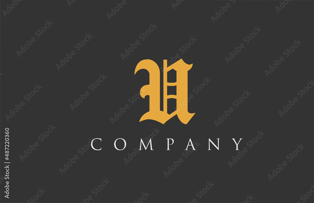 vintage letter U alphabet design. Creative logo icon template for company