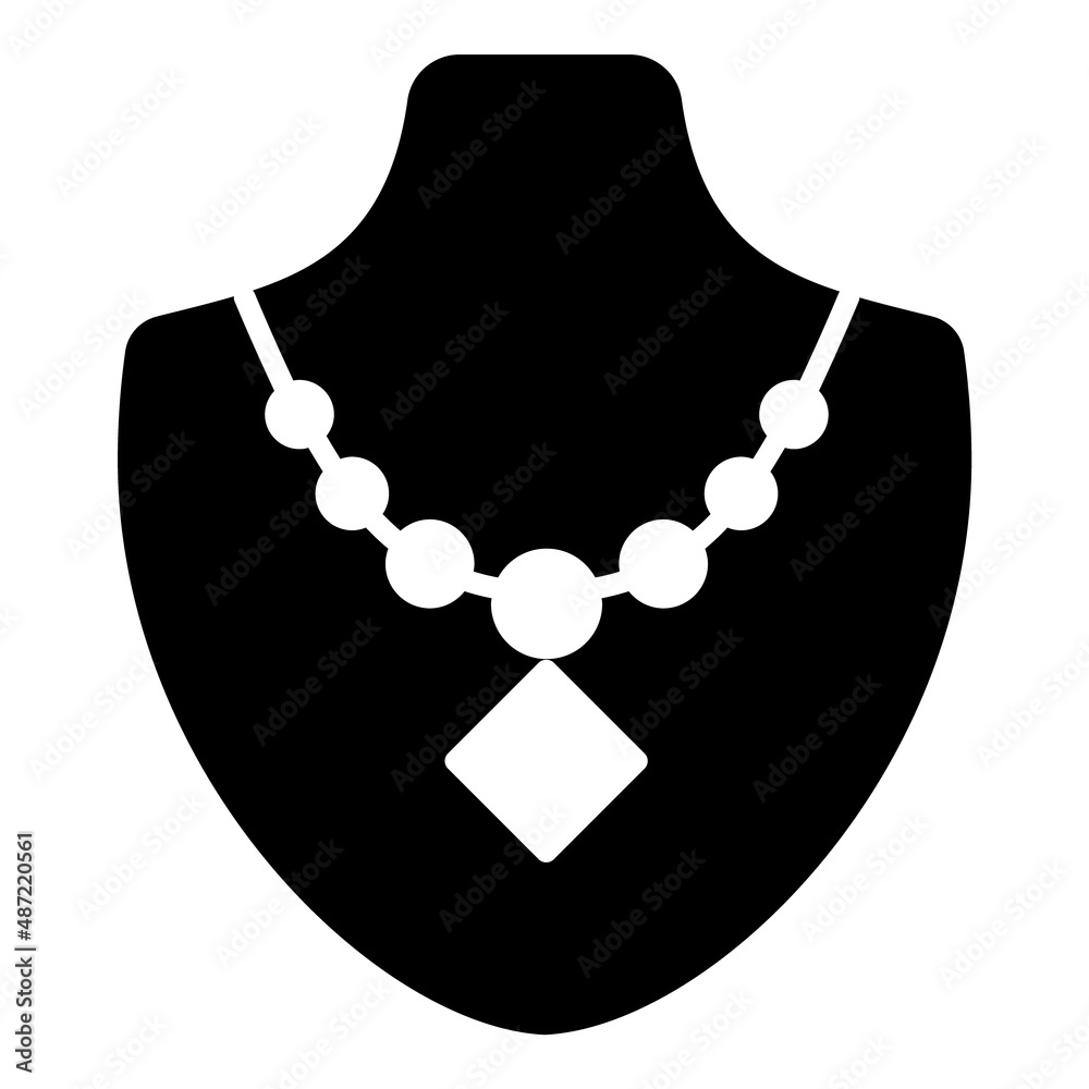 Necklace Flat Icon Isolated On White Background Necklace Flat Icon Isolated On White Background
