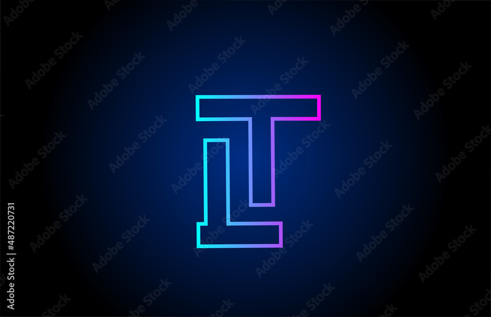I alphabet letter logo design icon with line. Creative template for company and business in pink blue colors I alphabet letter logo design icon with line. Creative template for company and business in pink blue colors