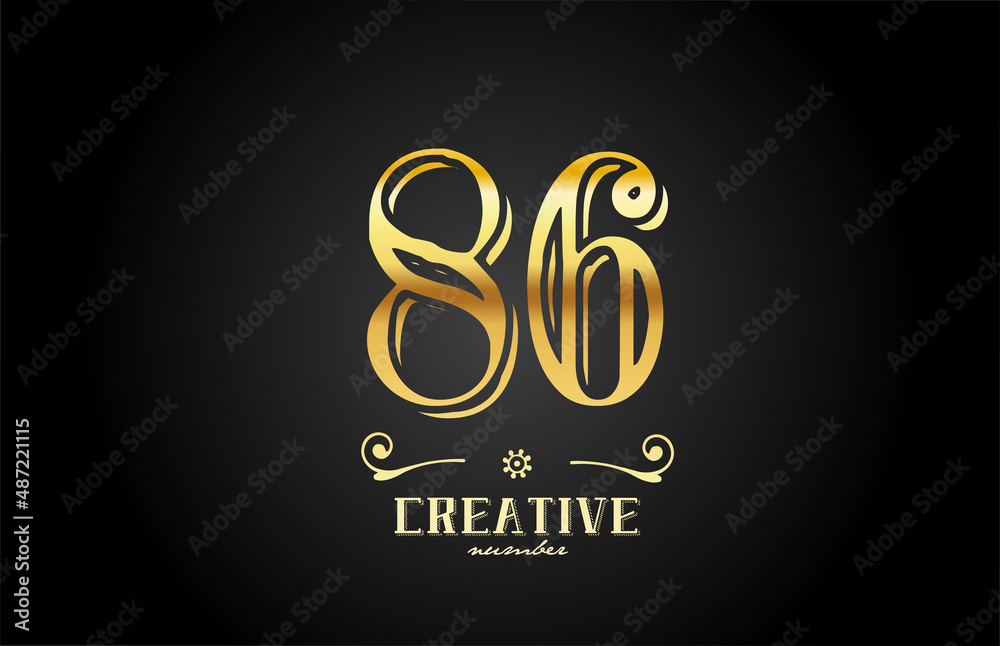 86 gold number logo icon design. Creative template for company and business 86 gold number logo icon design. Creative template for company and business