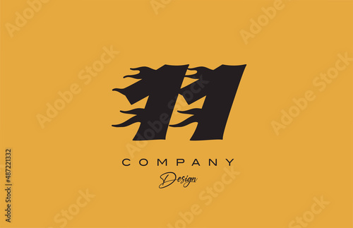 yellow 11 number logo icon design. Creative template for company