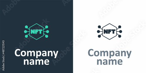 Logotype NFT Digital crypto art icon isolated on white background. Non fungible token. Logo design template element. Vector