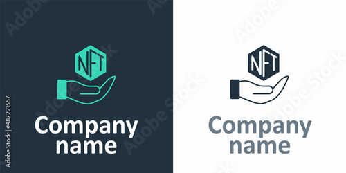 Logotype NFT Digital crypto art icon isolated on white background. Non fungible token. Logo design template element. Vector
