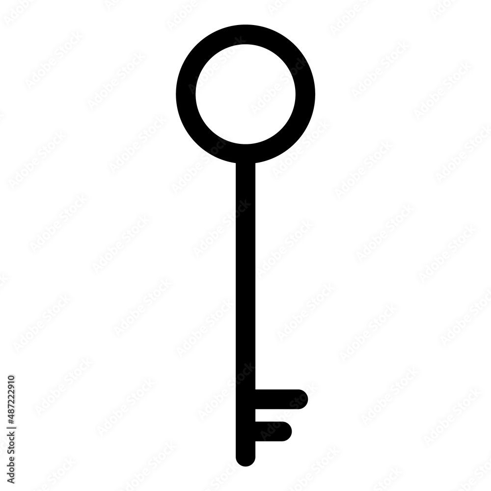 Retro Key Flat Icon Isolated On White Background Retro Key Flat Icon Isolated On White Background