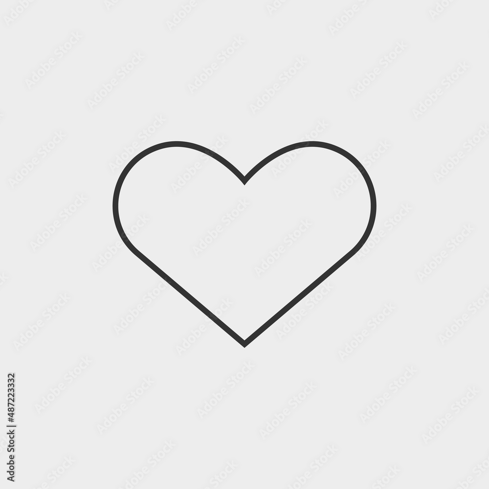 Heart line vector icon illustration sign