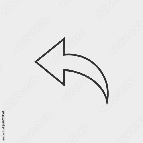 Back arrow vector icon illustration sign