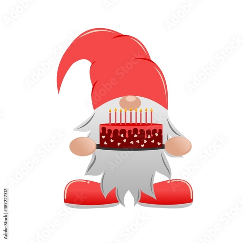 Gnome with cake