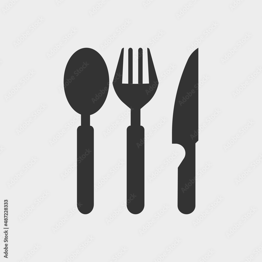 Folk knife and spoon vector icon illustration sign Folk knife and spoon vector icon illustration sign