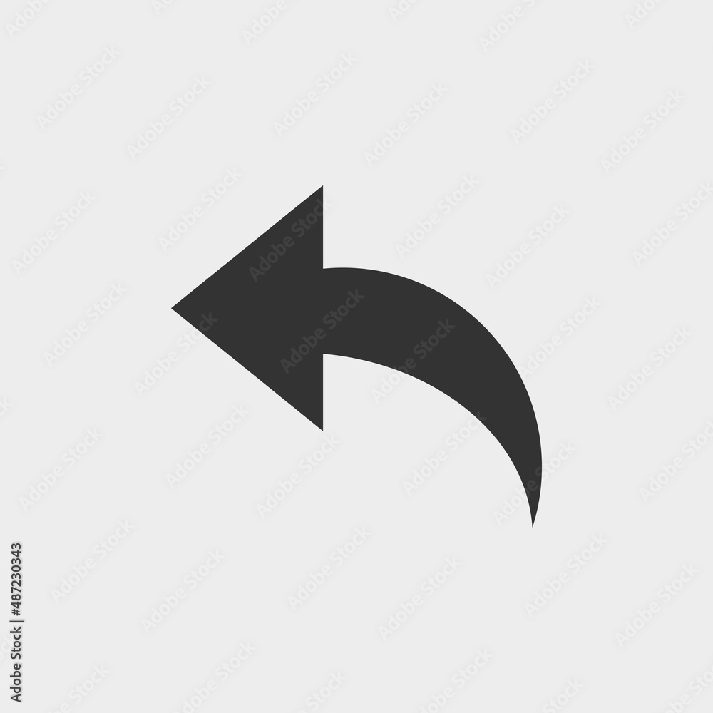 Back arrow vector icon illustration sign Back arrow vector icon illustration sign