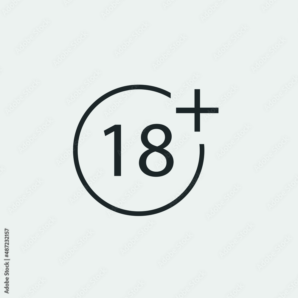 18+ vector icon illustration sign 18+ vector icon illustration sign