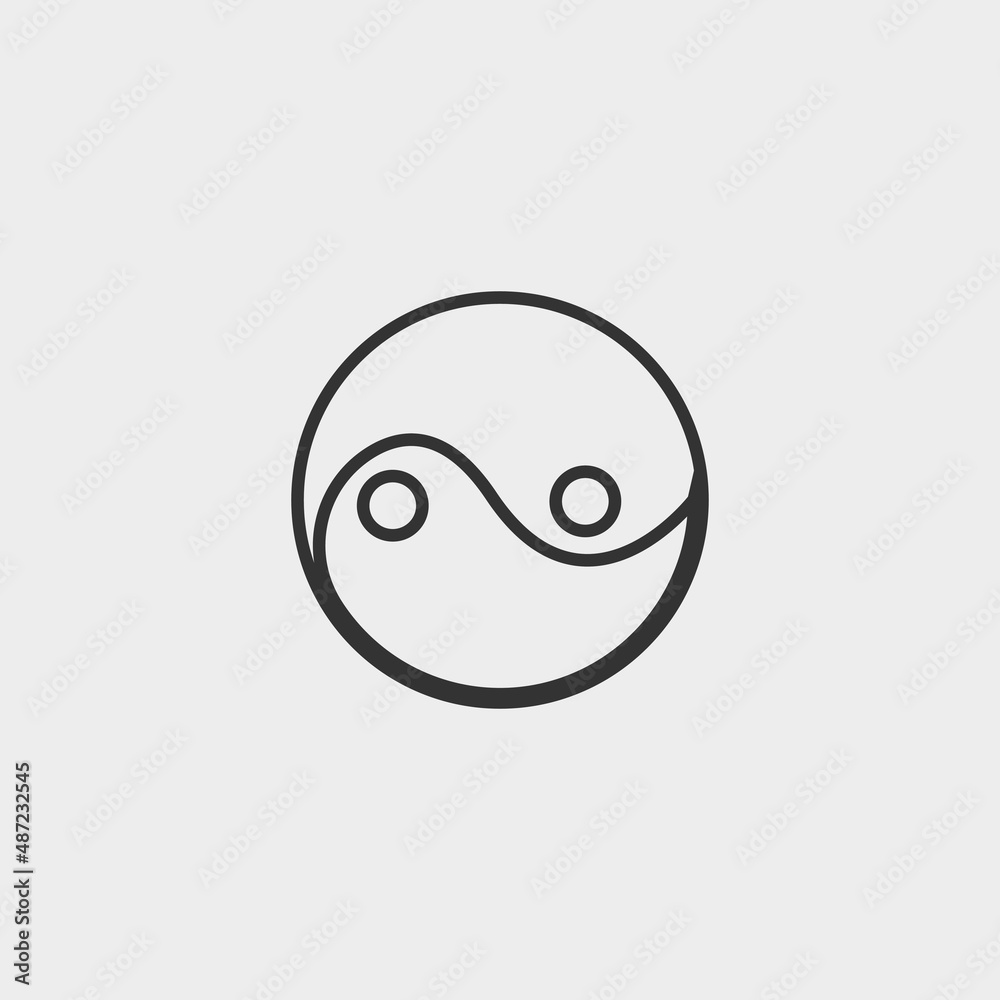 Yin yang vector icon illustration sign Yin yang vector icon illustration sign