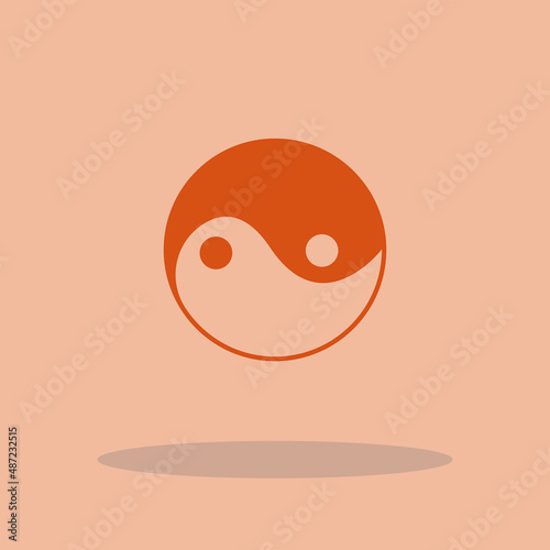 Yin yang vector icon illustration sign