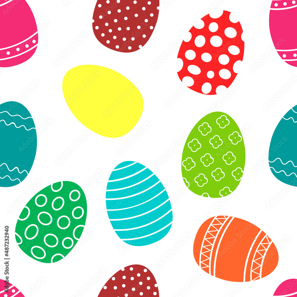 Seamless pattern of painted Easter eggs, vector illustration Seamless pattern of painted Easter eggs, vector illustration