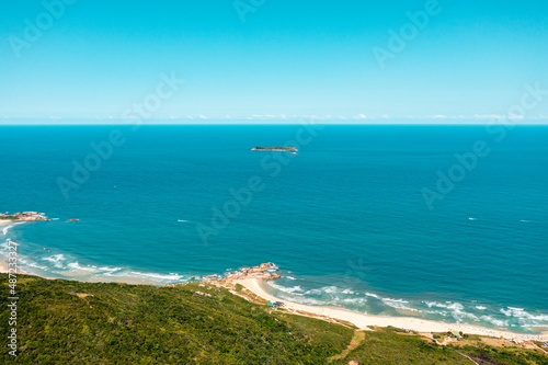 aerial photo with drone of Praia Mole in the afternoon in florianópolis Santa Catarina Brazil