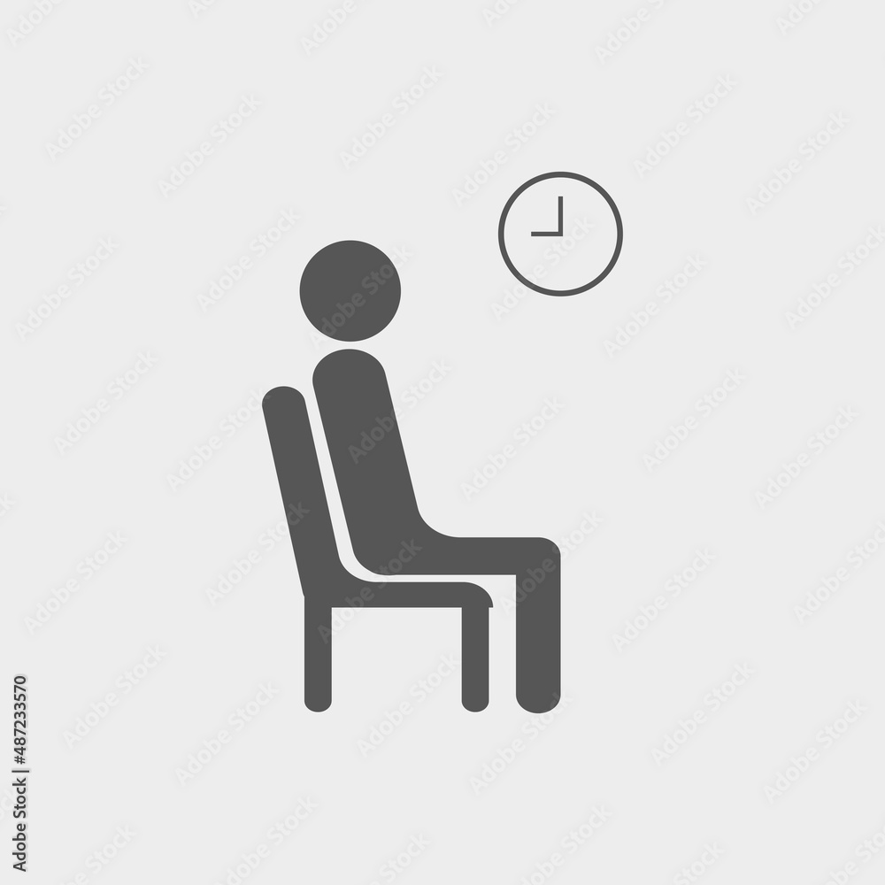 Sitting on chair vector icon illustration sign Sitting on chair vector icon illustration sign