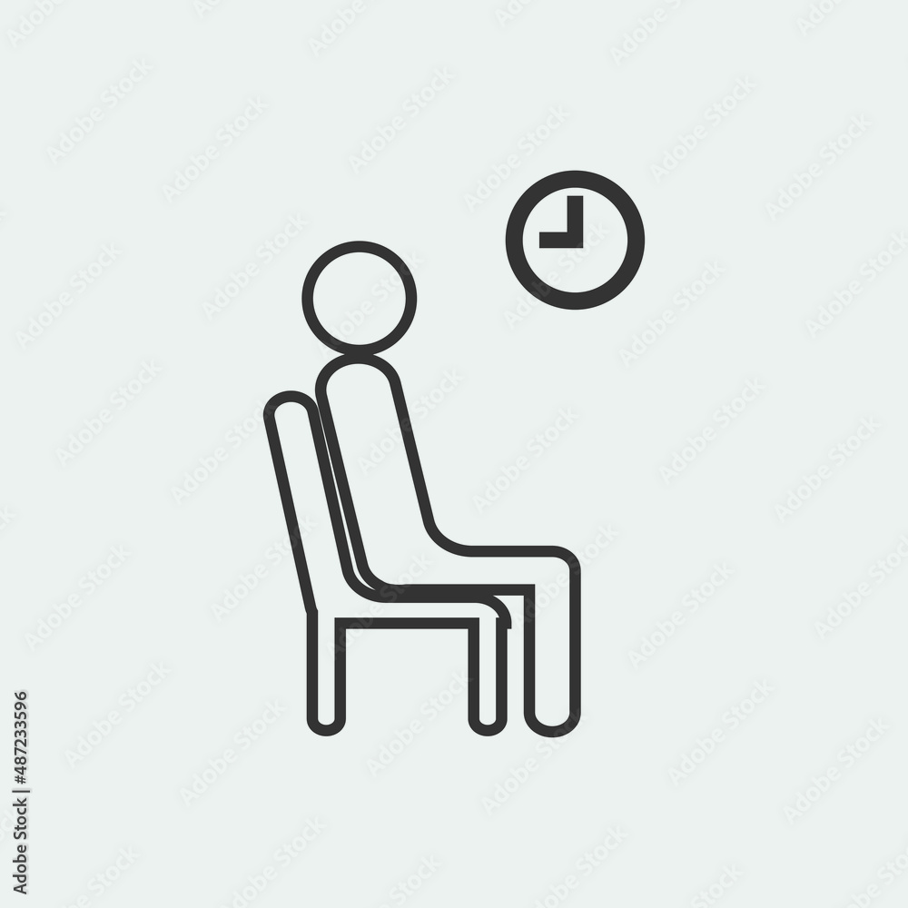 Sitting on chair vector icon illustration sign Sitting on chair vector icon illustration sign