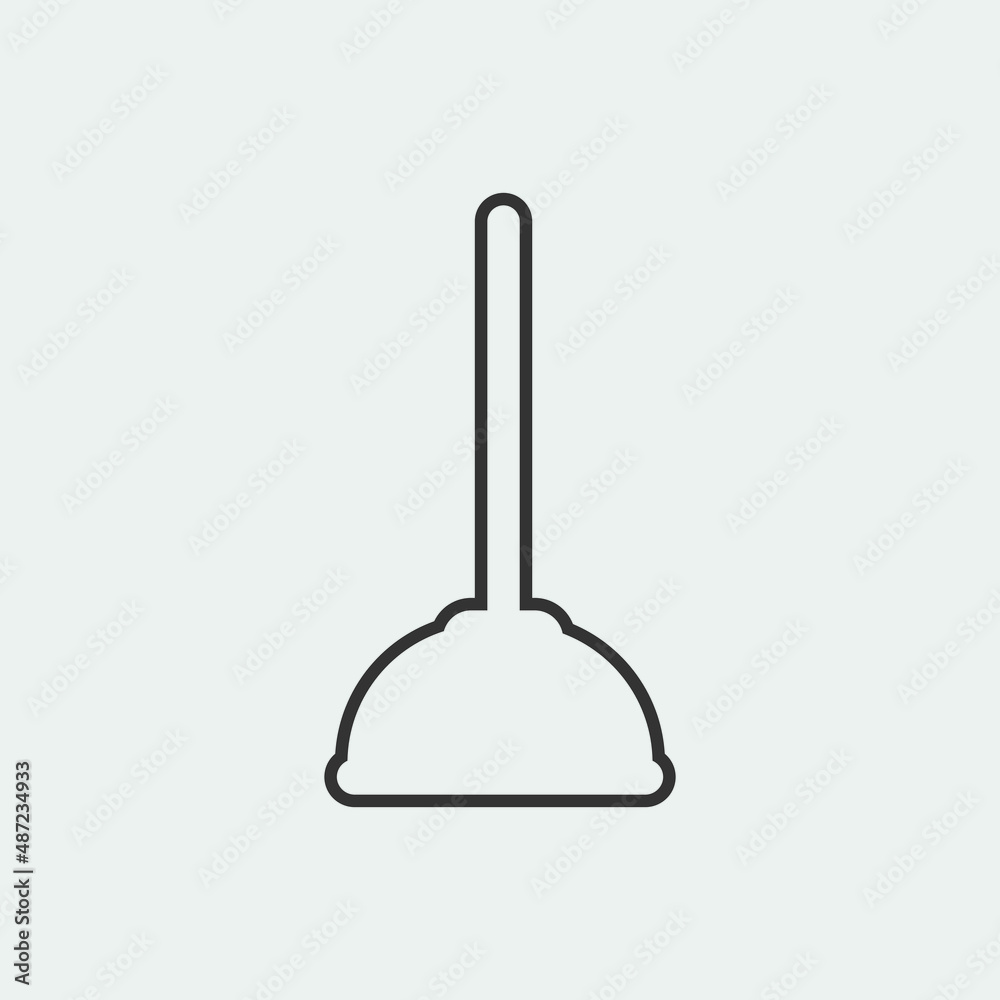 Toilet plunger vector icon illustration sign Toilet plunger vector icon illustration sign