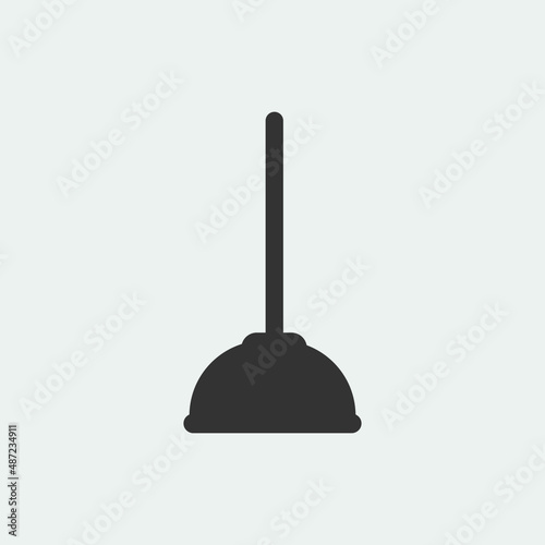 Toilet plunger vector icon illustration sign