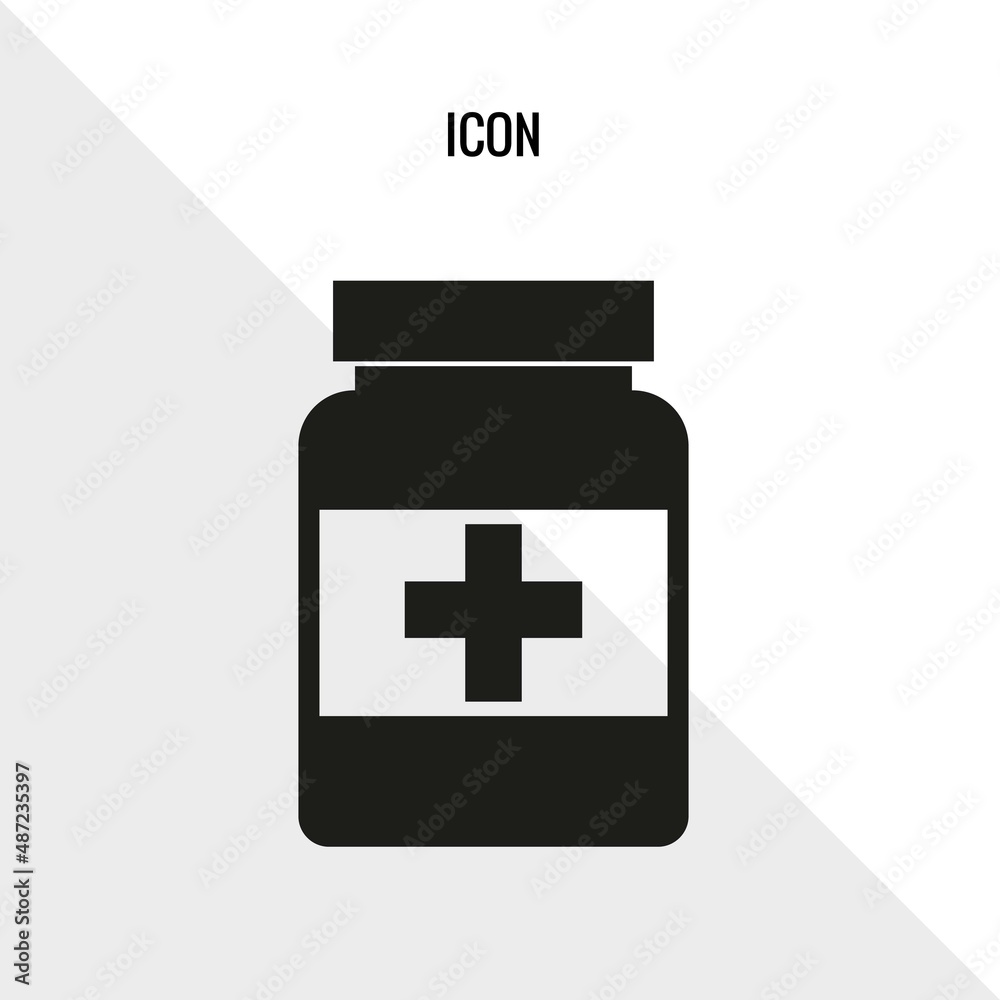 Medicine bottle vector icon illustration sign Medicine bottle vector icon illustration sign