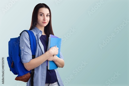 Smart college student about to write an essay or homework