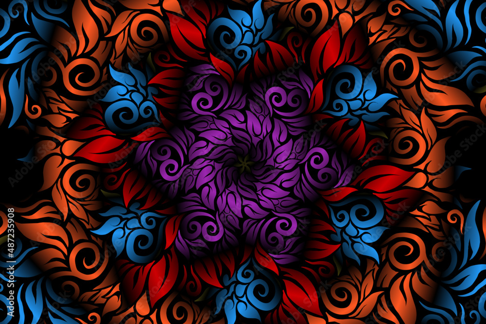 seamless colourful caleidoscope gradient flower art pattern of indonesian traditional tenun batik ethnic dayak ornament for wallpaper ads background sticker or clothing seamless colourful caleidoscope gradient flower art pattern of indonesian traditional tenun batik ethnic dayak ornament for wallpaper ads background sticker or clothing