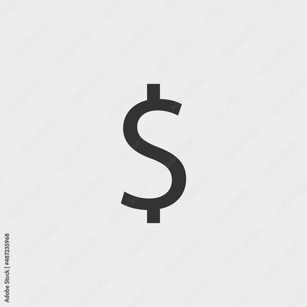 Dollar currency vector icon illustration sign Dollar currency vector icon illustration sign