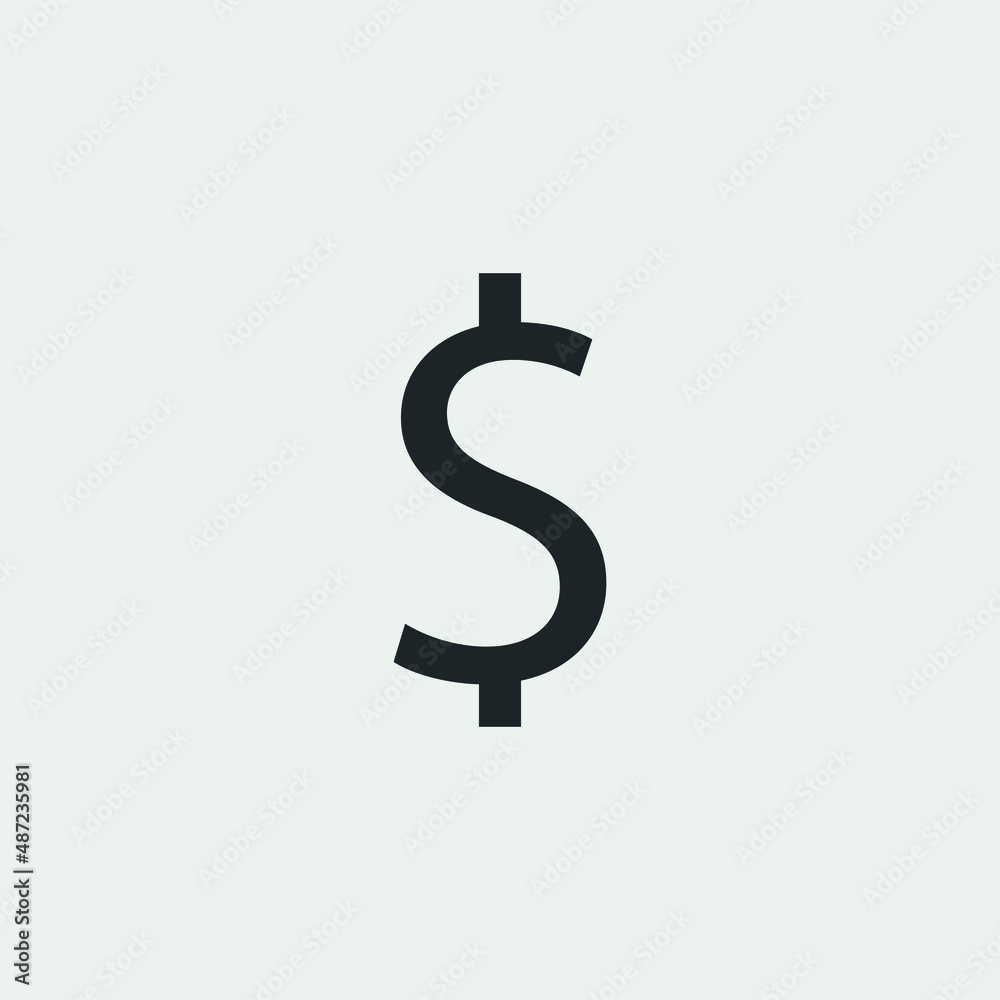 Dollar currency vector icon illustration sign Dollar currency vector icon illustration sign