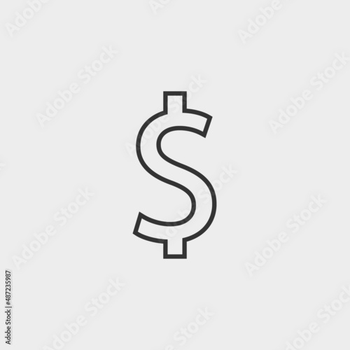 Dollar currency vector icon illustration sign