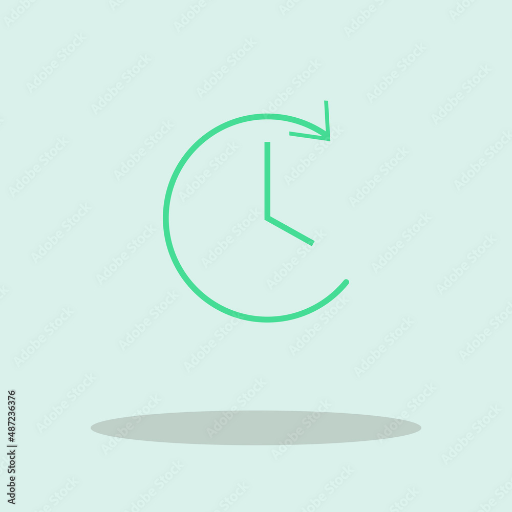 Clock rotating vector icon illustration sign Clock rotating vector icon illustration sign