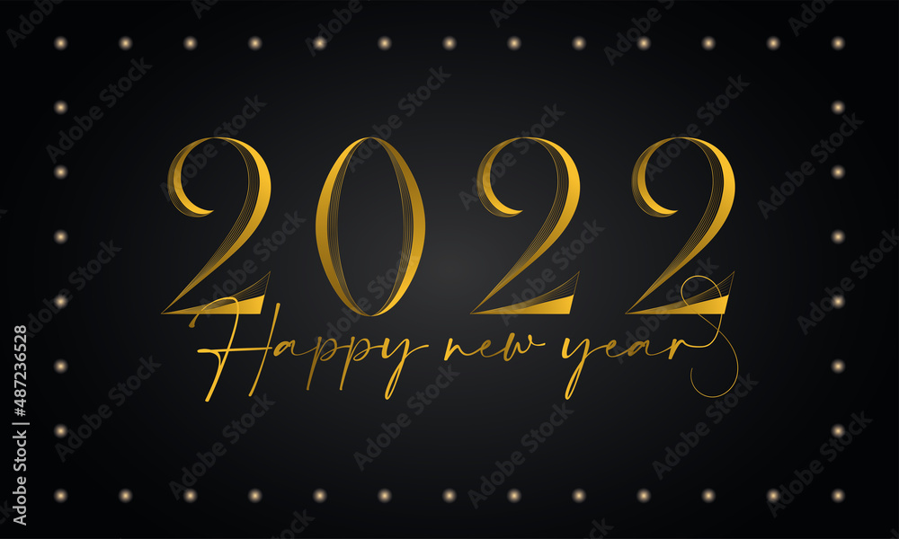 Happy new year template with glowing text Vector
