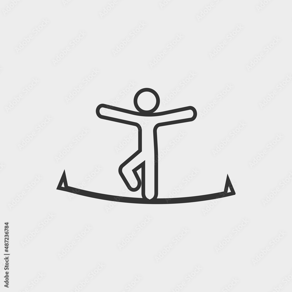 Man on rope vector icon illustration sign Man on rope vector icon illustration sign