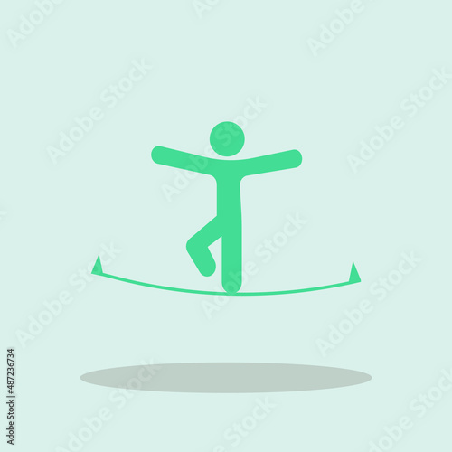 Man on rope vector icon illustration sign