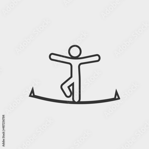 Man on rope vector icon illustration sign