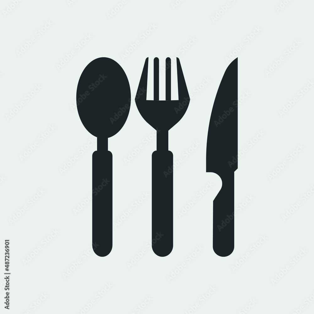 Folk knife and spoon vector icon illustration sign Folk knife and spoon vector icon illustration sign