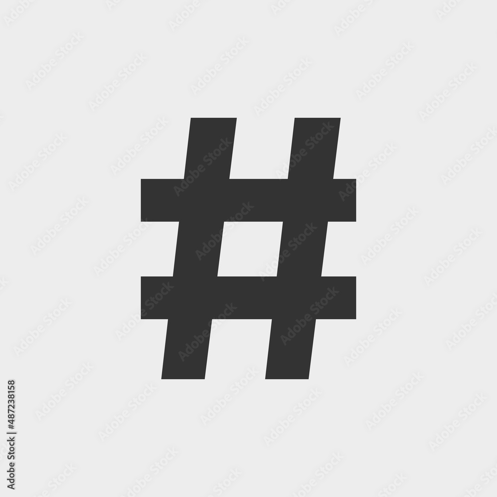 Fototapeta premium Hashtag vector icon illustration sign