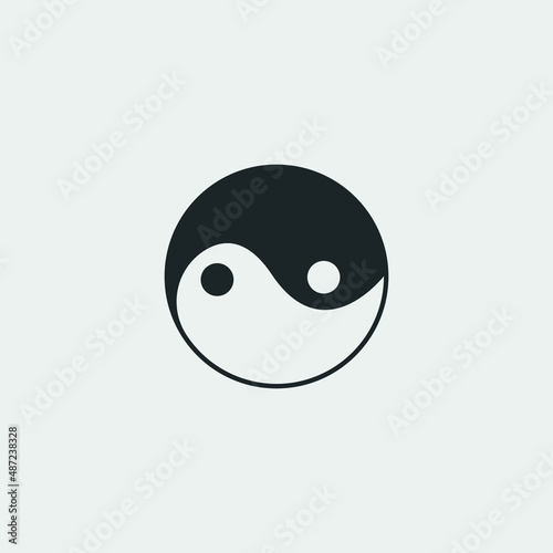Yin yang vector icon illustration sign